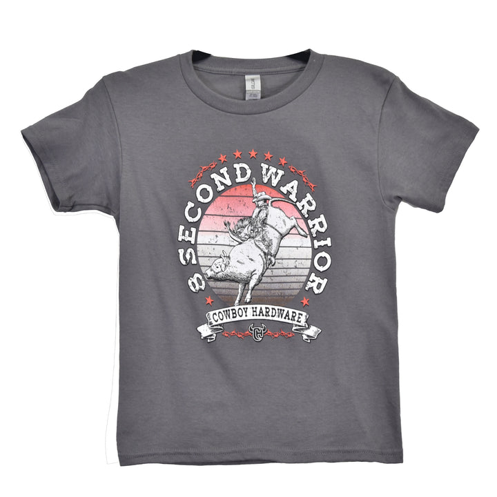 Cowboy Hardware Boy's Charcoal 8 Second Warrior Rider Graphic Short Sleeve T-Shirt