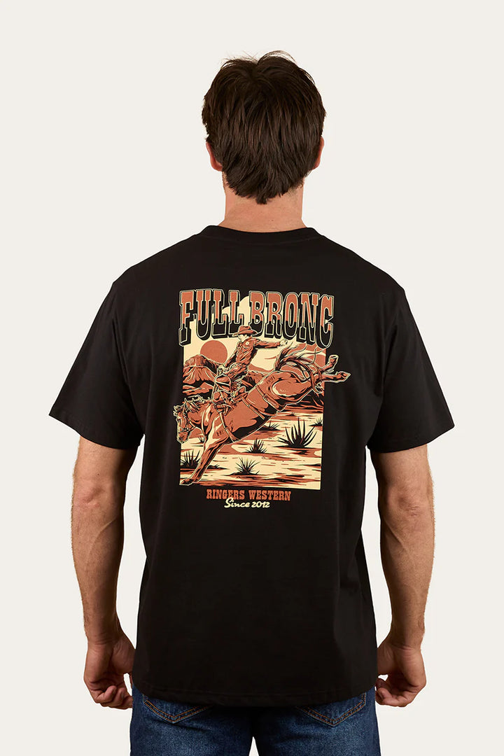 Ringers Western Full Bronc Mens Loose Fit T-Shirt - Black – Taupo ...