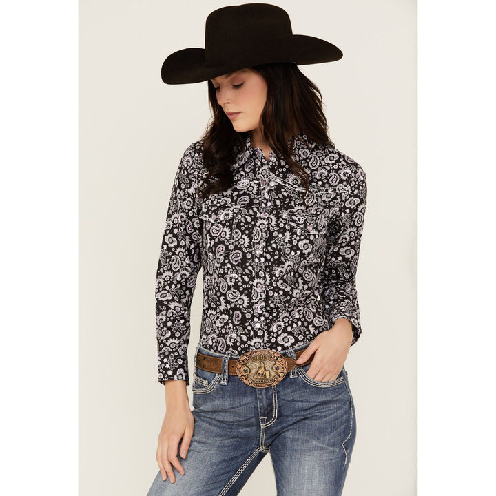COWGIRL HARDWARE WOMEN'S PAISLEY PRINT LONG SLEEVE SNAP WESTERN SHIRT