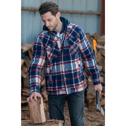 Wrangler Mens Andrew Logo Wool Shirt Jacket