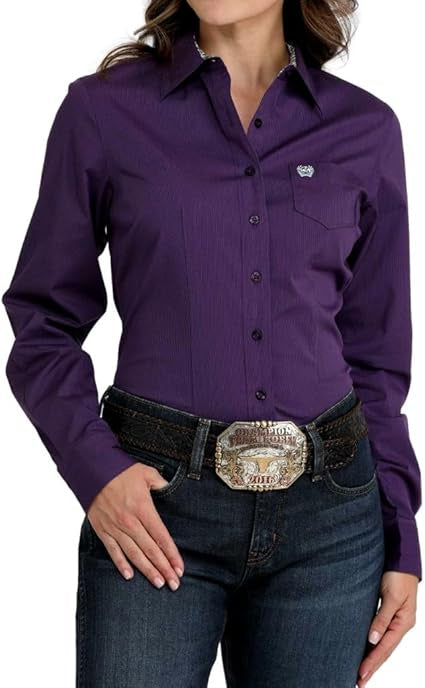 Cinch Women's Purple Stripe Stretch Shirt