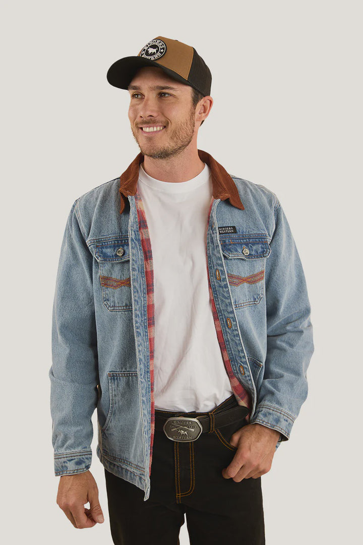 Ringers Western Bellbrae Mens Overshirt - Light Wash Blue