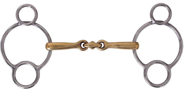 Platinum German Silver 3 Ring Gag with Lozenge