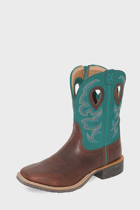 Twisted X - Womens Teal Shortie Zip Tech Boots