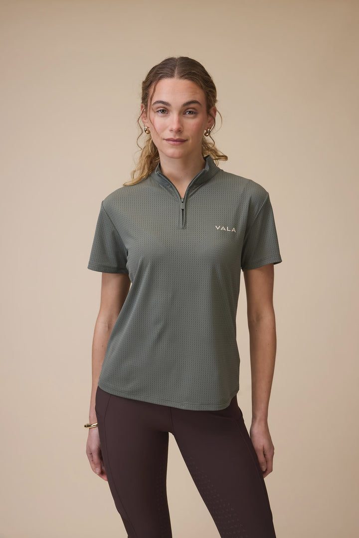 VALA Elsa Mesh Zip Neck