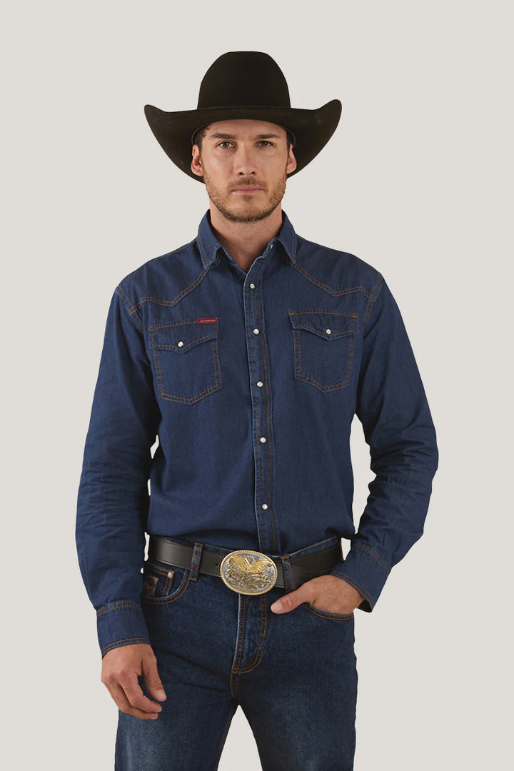 Ringers Western Tahoe Mens Denim Shirt - Classic Blue