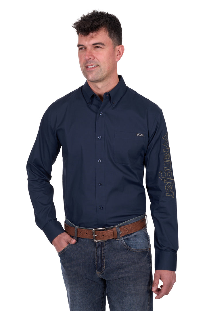 Wrangler Mens Brad Logo LS Shirt