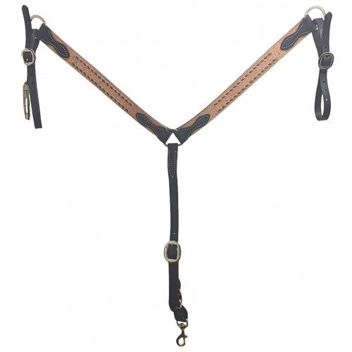 San Saba Chocolate Roughout Buckstitch Breast Collar