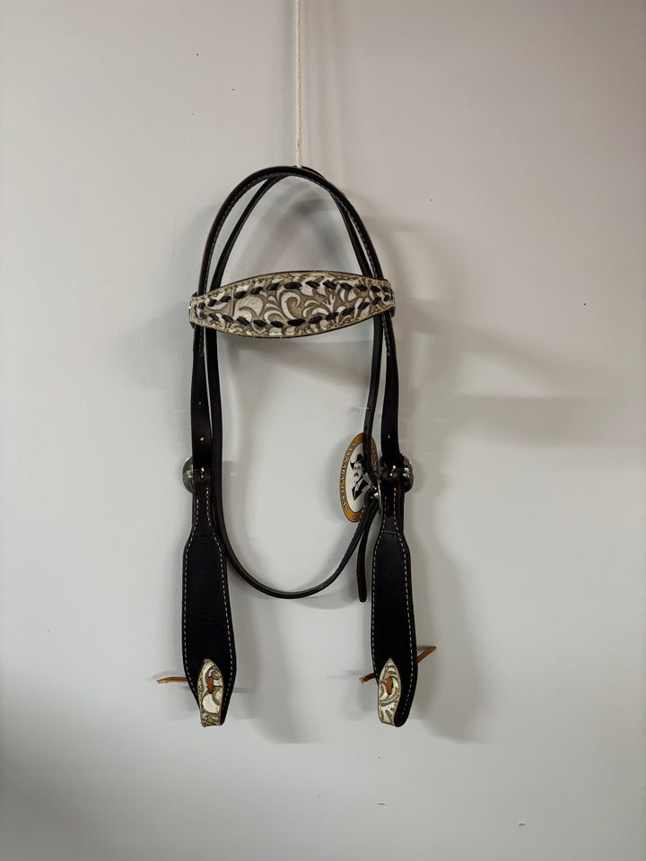San Saba Chocolate Shaped Floral Buckstith Headstall