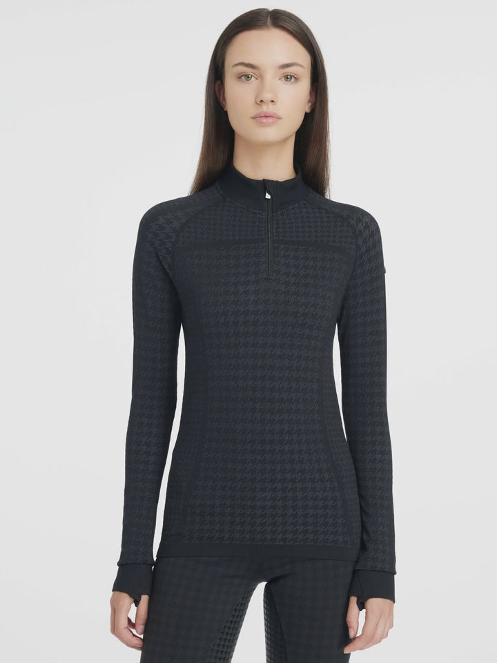 LeMieux Aspen Houndstooth Quarter Zip Top