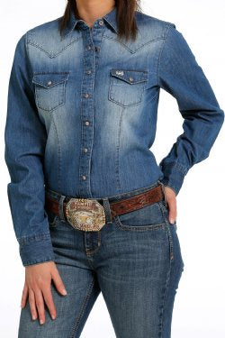 Cinch Women's Denim Snap Front Western - Indigo