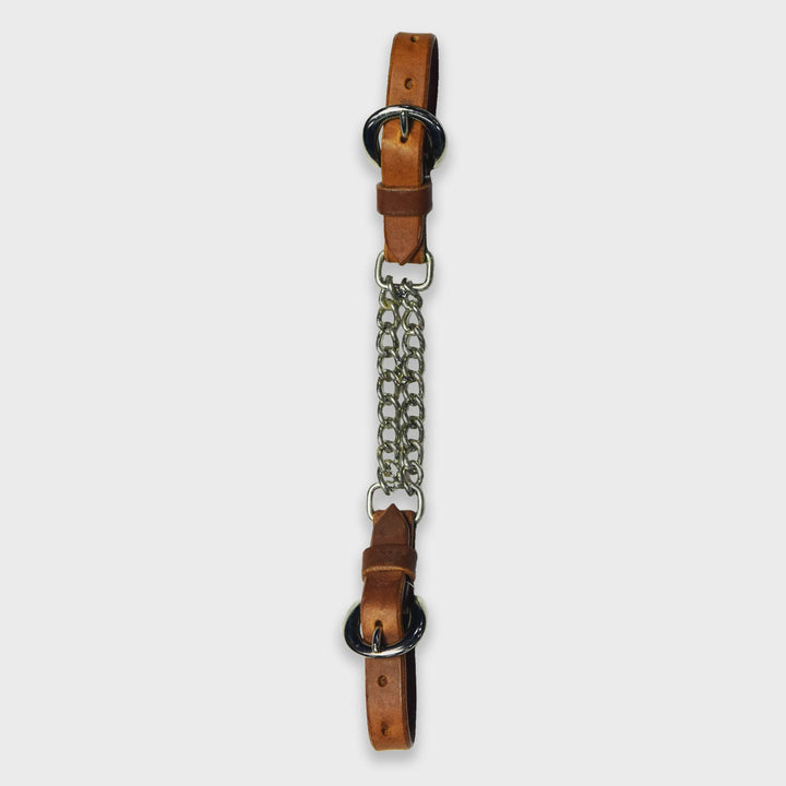 Ezy Ride Curb Strap Double Chain with Leather Ends