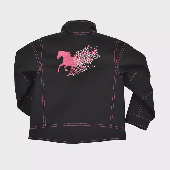 Infant Toddler girl's Cowgirl Hardware HORSE & BUTTERFLIES SOFT SHELL JACKET
