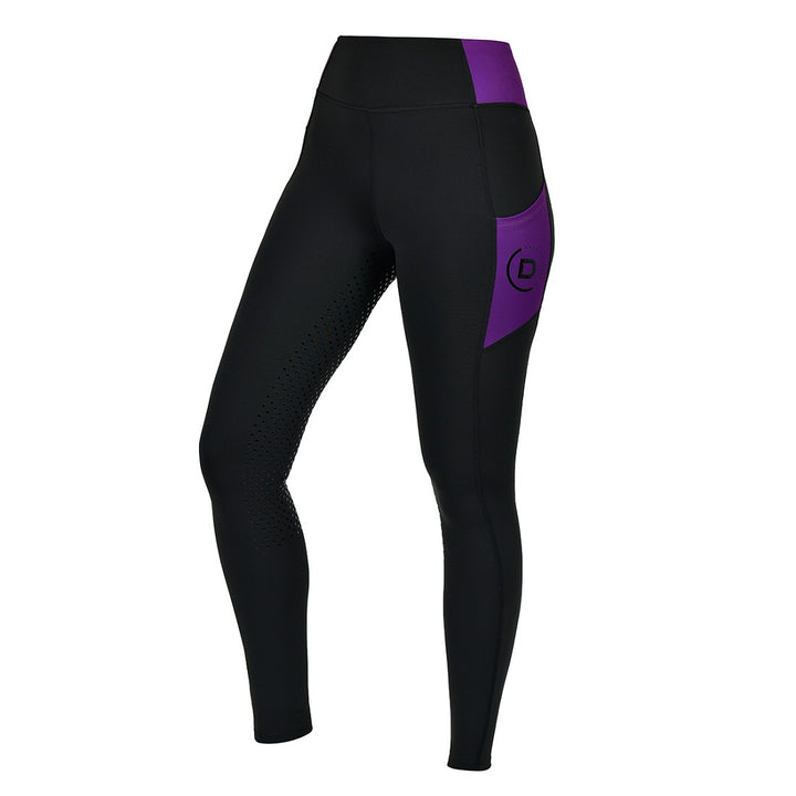 NEW DUBLIN EVERYDAY RIDING TIGHTS BLACK/IMPERIAL PURPLE