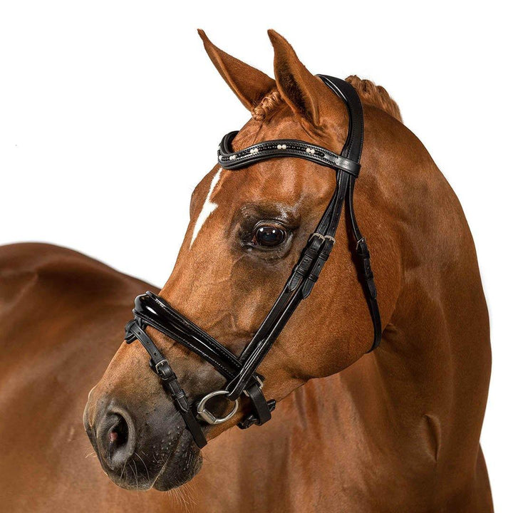 Flexible Fit Premium Black Snaffle Bridle Astral