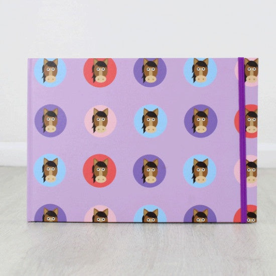 Cartoon Horse Sketch Book with Elastic Band