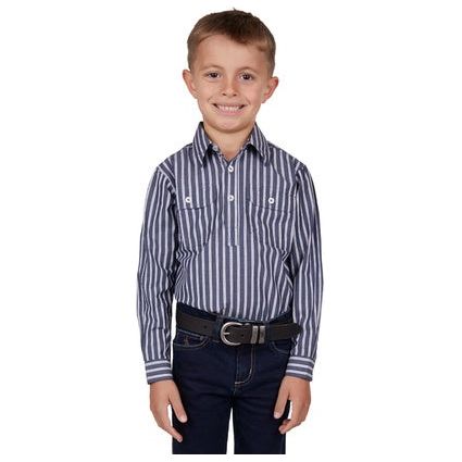Hard Slog Kids Ken 1/2 Placket Long Sleeve Shirt