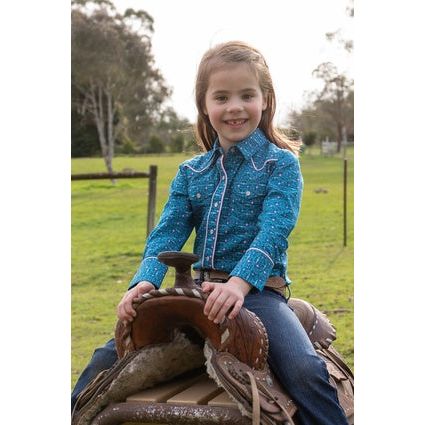 Pure Western Girl’s Tomeka Print Western Long Sleeve Shirt