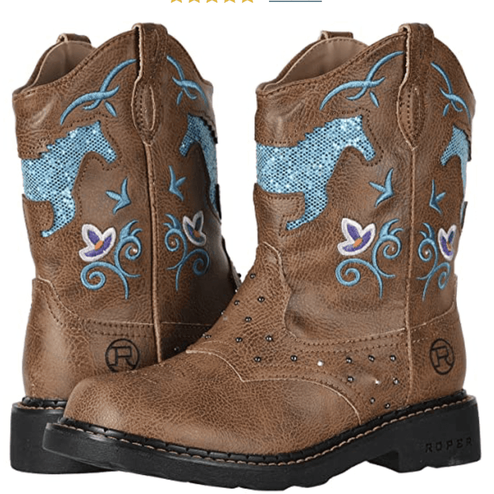 Little Kids Glitter Horse Cowgirl Boots