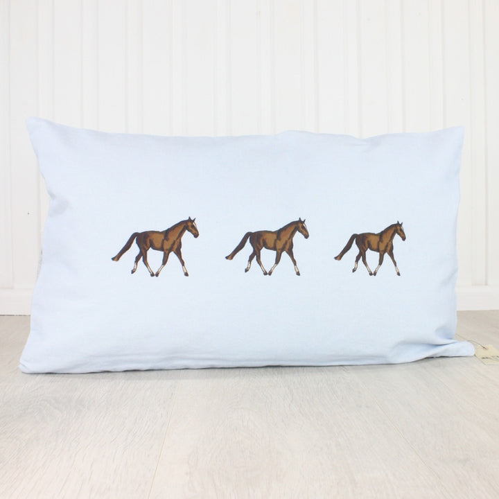Three Horses Cushion in Grey