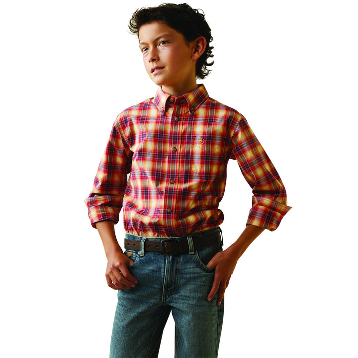 Ariat Kids Pro Nayel Classic Fit Shirt Tango Red