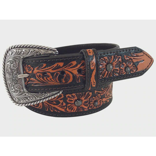 Woman's Roper Tooled Leather Belt