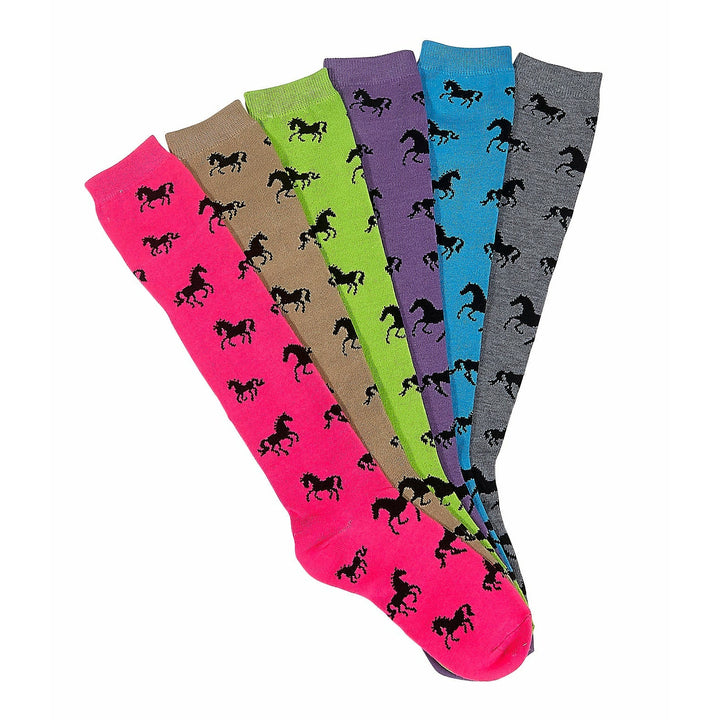 Lila Horses All Over , Knee Socks