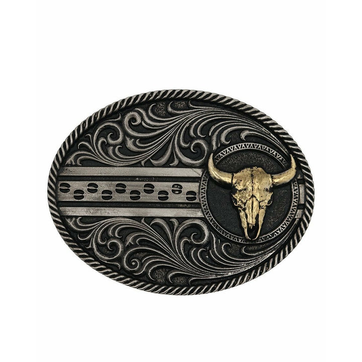 Montana Silversmiths Filigree Dusk Cattle Road Belt Buckle