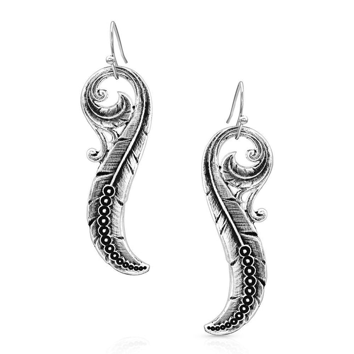 Montana Silversmiths Connected Feathered Filigree Earrings