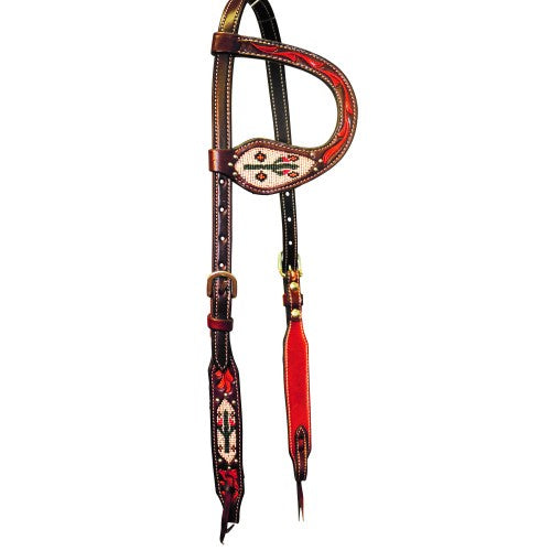 Fort Worth Cactus Beaded One Ear Headstall