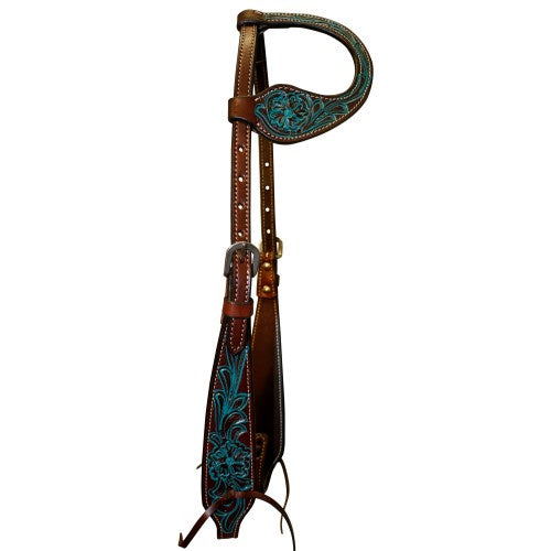 Fort Worth Turquoise Flower One Ear Headstall