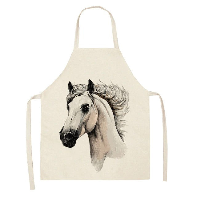 Cotton apron with horsehead