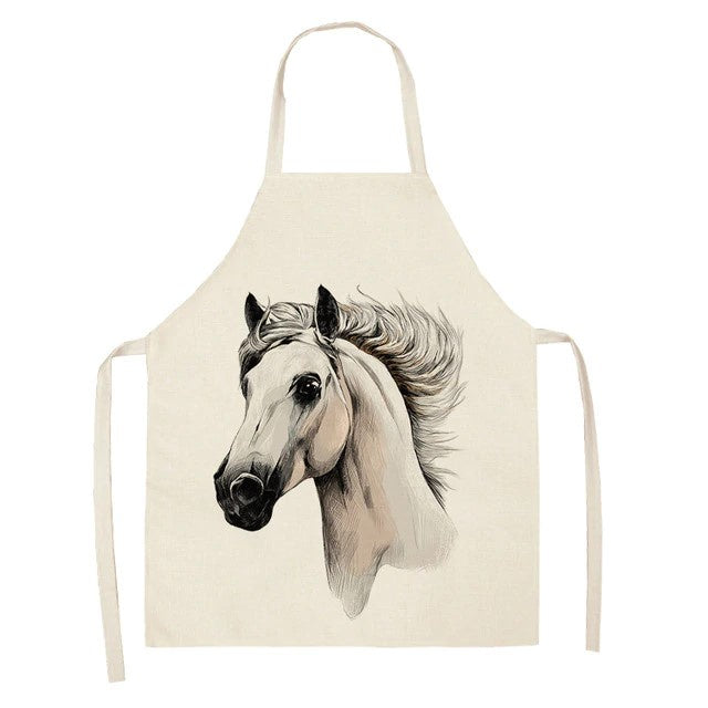 Cotton apron with horsehead
