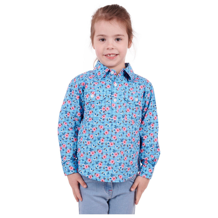 Hard Slog Kids Becki Half Placket LS Shirt