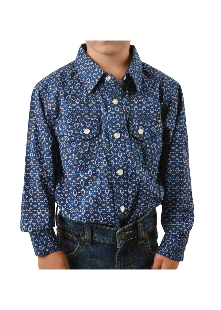 Boy’s Kane Print Western Long Sleeve Shirt