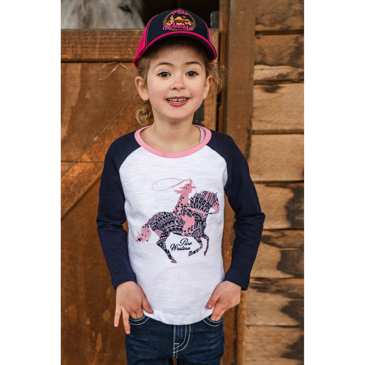 Pure Western Girls Lucky Long Sleeve Raglan Tee