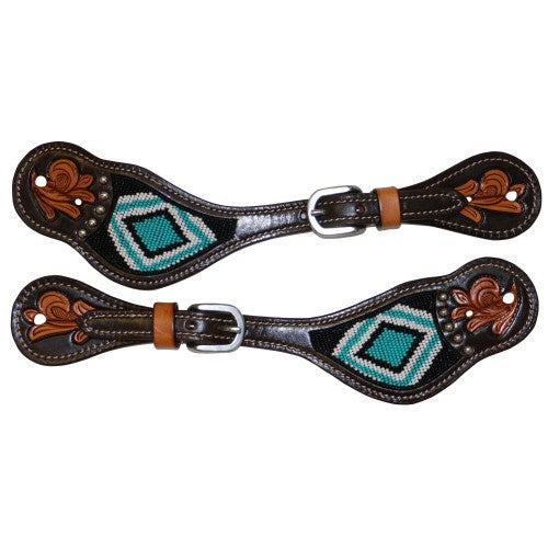 Fort Worth Turquoise Beaded Spur Straps Ladies