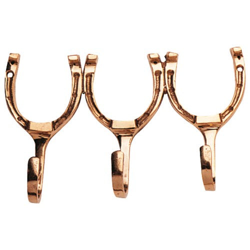 Three Horseshoes Brass Hook