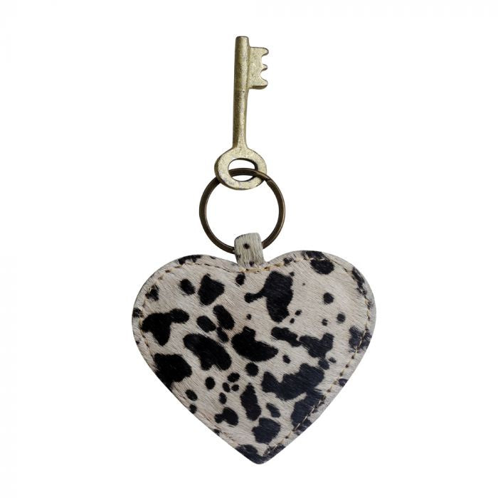 Dalmatian Print Heart Shaped Keychain